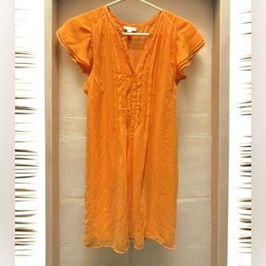 C Vibrant Orange Mini Dress MEDIUM pit to pit 16in length 35in